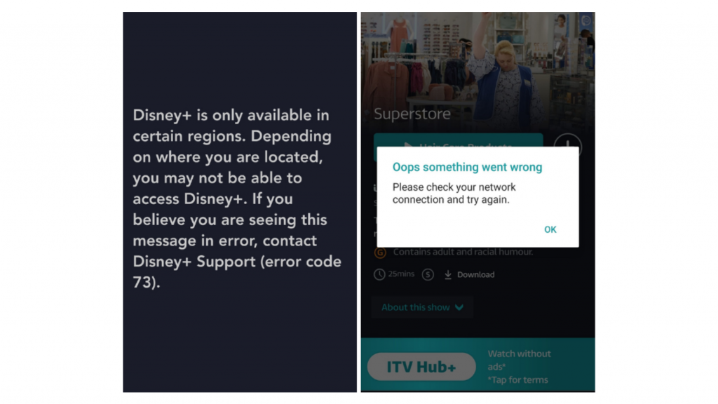 Blocked By: Disney+ and iTV
